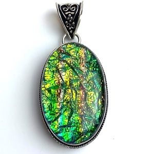 Sterling Silver Large Stone Pendant
